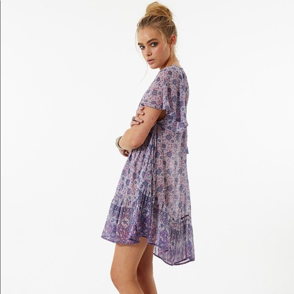 SPELL Lavender Kombi Flutter Dress